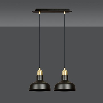 Lampa wisząca IBOR 2 BLACK wyjątkowa regulowana czarno/złota