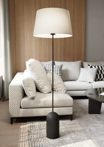 Lampa podłogowa PEARL LP1 BEIGE abażur, beż, klasyczna