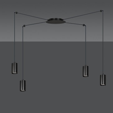 Lampa wisząca TRAKER 4 BL/BLACK nowoczesna, pająk, czarna