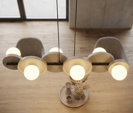 Lampa wisząca MODEL 6 BL MOKKA loft, beżowa, metal
