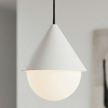 Lampa wisząca GIRO 1 BL WHITE nowoczesna, czarna biała metal