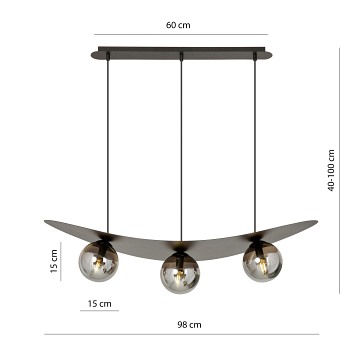 Lampa wisząca AURA 3 BL GRAFIT nowoczesna i oryginalna