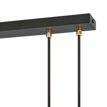 Lampa wisząca GLAM 3 BL/OPAL glamour czarna/biała/złota