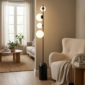 Lampa podłogowa ETNO LP4 BL BLACK nowoczesna, czarna, metal