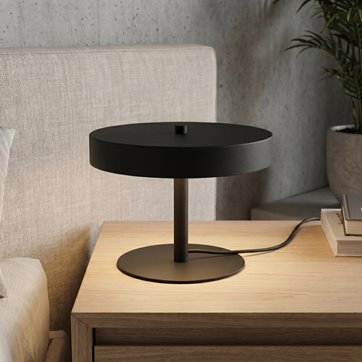 Lampka nocna NEMO LN2 BL BLACK metal, czarna, loft