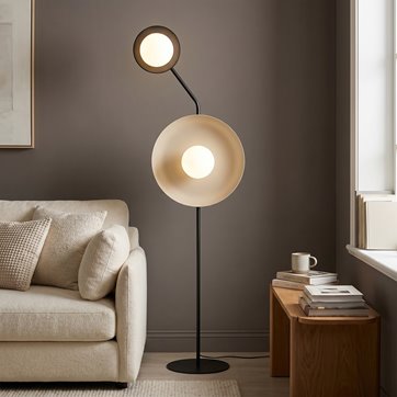 Lampa podłogowa KISS LP2 BL MOKKA nowoczesna, czarna, metal