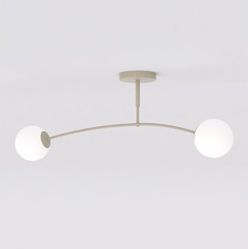 Lampa sufitowa PREGOS 2 MOKKA OPAL klasyczna, klosz, beżowa