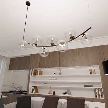 Lampa wisząca RITZ 7 BL TRANSPARENT nowoczesna, regulowana