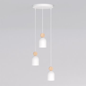 Lampa wisząca MESI 3PREM WHITE nowoczesna, biała, metal