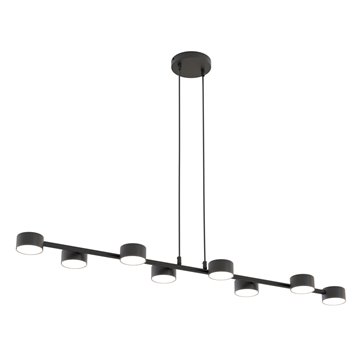 Lampa wisząca MEGARA 8 BL BLACK loft, czarna, metal