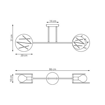 Lampa sufitowa FRICK 2 WH nowoczesna, biała, metal