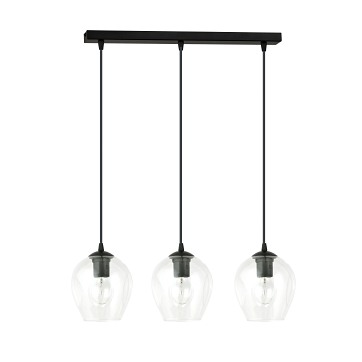 Lampa wisząca ISTAR 3 BL TRANSPARENT loft klosz czarna