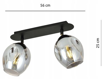 Lampa sufitowa FLOW 2 BL GRAFIT loft klosz czarna grafit
