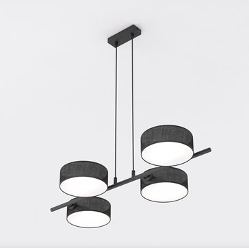Lampa wisząca DRUMZ 4 BLACK nowoczesna, czarna, abażury