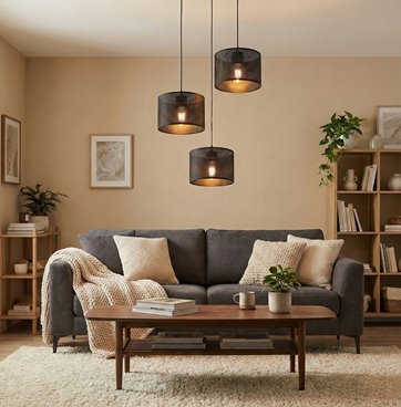 Lampa wisząca LUX 3 BLACK PREMIUM abażur, czarny