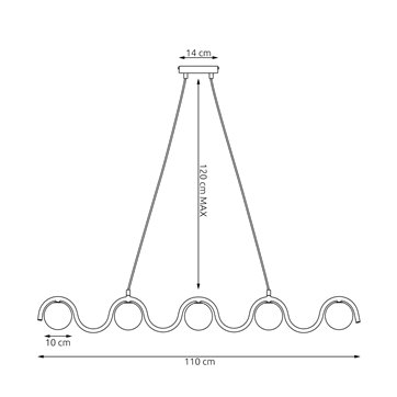 Lampa wisząca SINUS 5 ORANGE OPAL nowoczesna, pomarańczowa