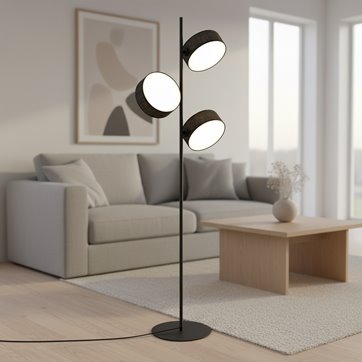 Lampa podłogowa DRUMZ LP3 BLACK nowoczesna, czarna, abażur