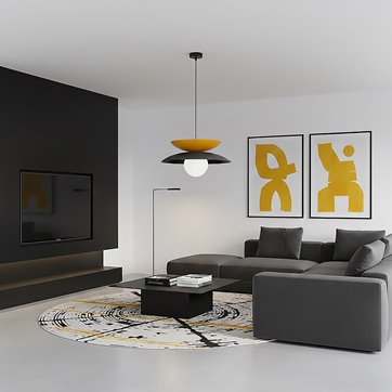 Lampa wisząca NAGOYA 1 BL ORANGE loft, japandi, metal