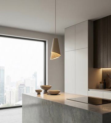 Lampa wisząca MODA 1 MO RATTAN nowoczesna, beżowa, abażur