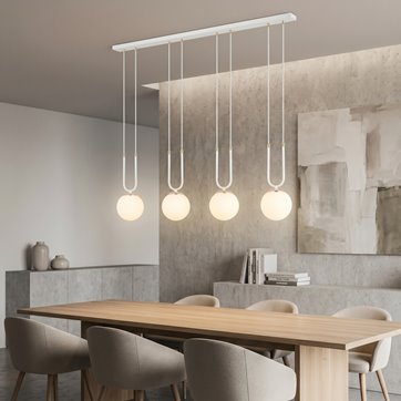 Lampa wisząca GLAM 4 WH/OPAL glamour biała/złota