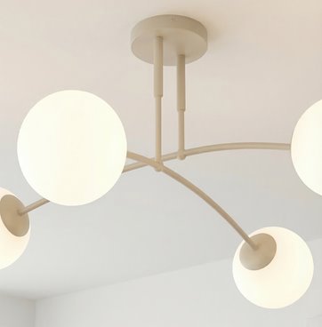 Lampa sufitowa PREGOS 4 MOKKA OPAL klasyczna, klosz, beżowa