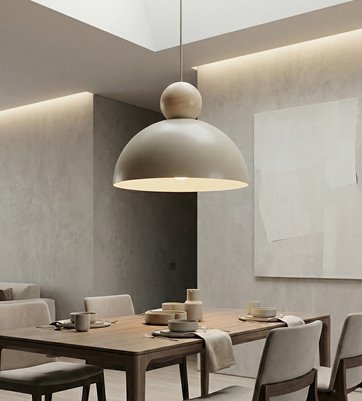 Lampa wisząca KAKI 1M MOKKA nowoczesna, beż, metal drewno