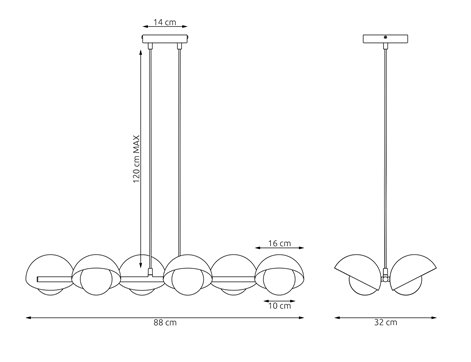 Lampa wisząca BOOM 6 ORANGE nowoczesna, pomarańczowa, metal