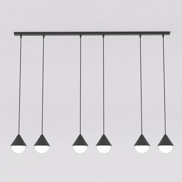Lampa wisząca GIRO 6 PREM BLACK nowoczesna, czarna, metal