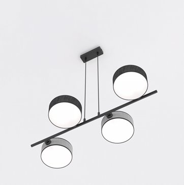 Lampa wisząca DRUMZ 4 MIX2 nowoczesna, szara, abażury