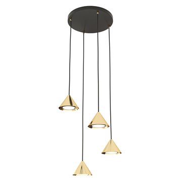 Lampa wisząca ELIT 4 PREMIUM GOLD nowoczesna, złota, salon