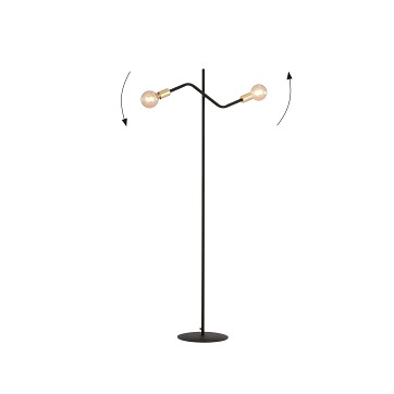 Lampa podłogowa BOLT LP2 BLACK GOLD loft czarna/złota