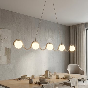 Lampa wisząca SINUS 5 MOKKA OPAL nowoczesna, beżowa, metal