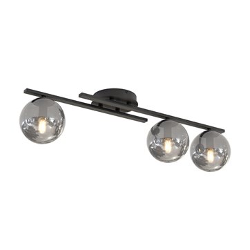 Lampa sufitowa KAIRO 3 BL GRAFIT plafon, klosz, czarna