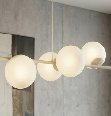 Lampa wisząca MAGNUS 6 MOKKA OPAL nowoczesna, klosz, beżowa