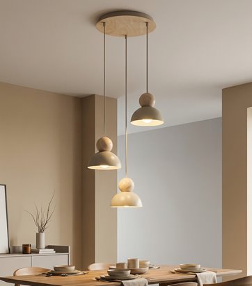 Lampa wisząca KAKI 3PREM MOKKA nowoczesna, beżowa, metal