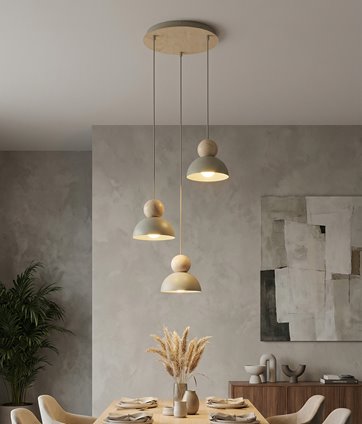 Lampa wisząca KAKI 3PREM MOKKA nowoczesna, beżowa, metal