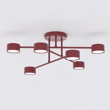 Lampa sufitowa HALO 6 BURGUNDY minimalistyczna, metal