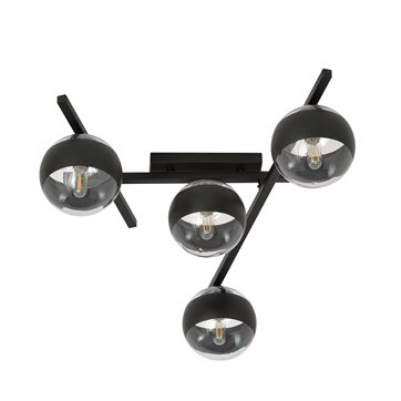Lampa sufitowa SMART 4 BLACK/STRIPE klosze czarna