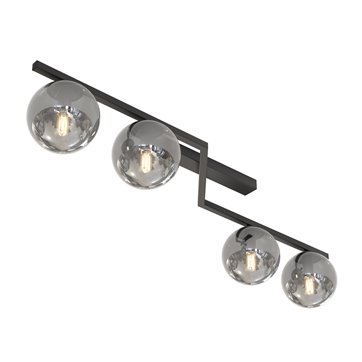 Lampa sufitowa NATON 4 BL GRAFIT plafon, czarna, metal