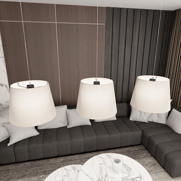 Lampa wisząca EPOCA 3 BEIGE abażur, beż, klasyczna