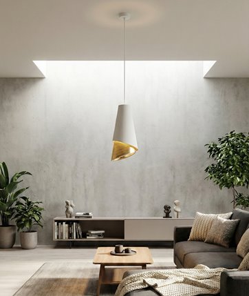 Lampa wisząca MODA 1 WH GOLD LOFT nowoczesna, abażur