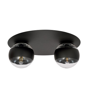 Lampa sufitowa SOLAR 2 BLACK/STRIPE plafon czarna/transparen