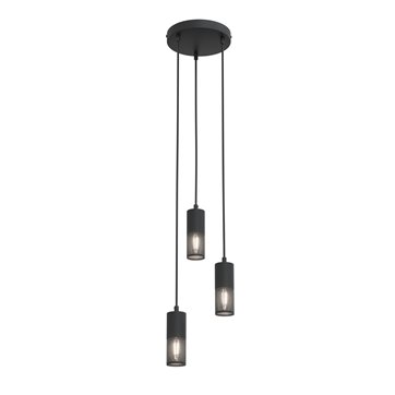 Lampa wisząca MELT 3 BL PREM loft, tuba, czarna