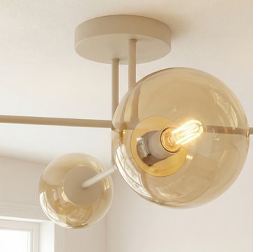 Lampa sufitowa ROMA 4 MOKKA AMBER nowoczesna, klosz, beżowa