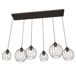 Lampa wisząca NANDO 6 BL loft, nowoczesna, czarna