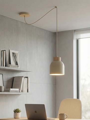 Lampa wisząca KRU 1 MOKKA nowoczesna, beżowa, metal, pająk