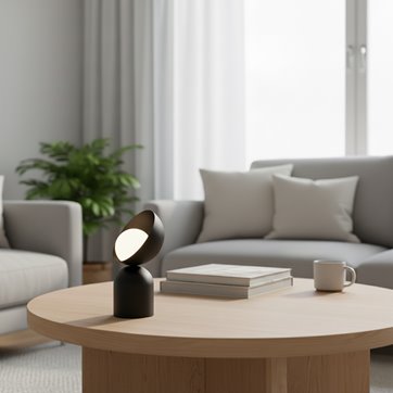 Lampka nocna BOTO LN1 BLACK metal, czarna, loft