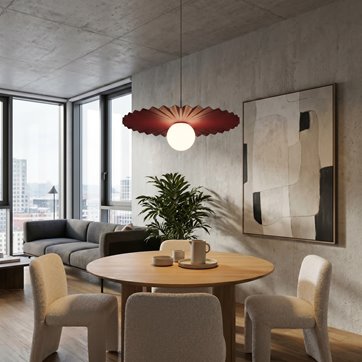 Lampa wisząca UMBRA 1 BURGUNDY nowoczesna, metal, fala