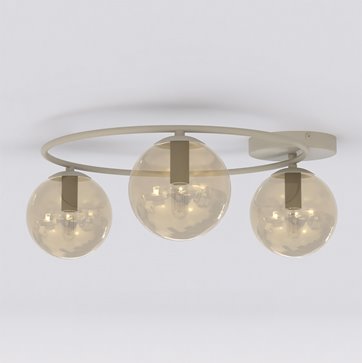 Lampa sufitowa SOPRA 3 MOKKA AMBER plafon klosze beżowa