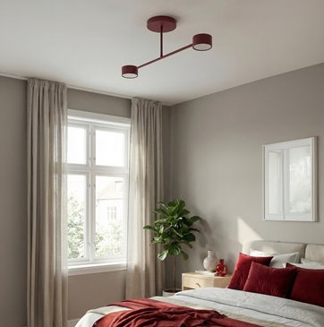 Lampa sufitowa HALO 2 BURGUNDY minimalistyczna, metal